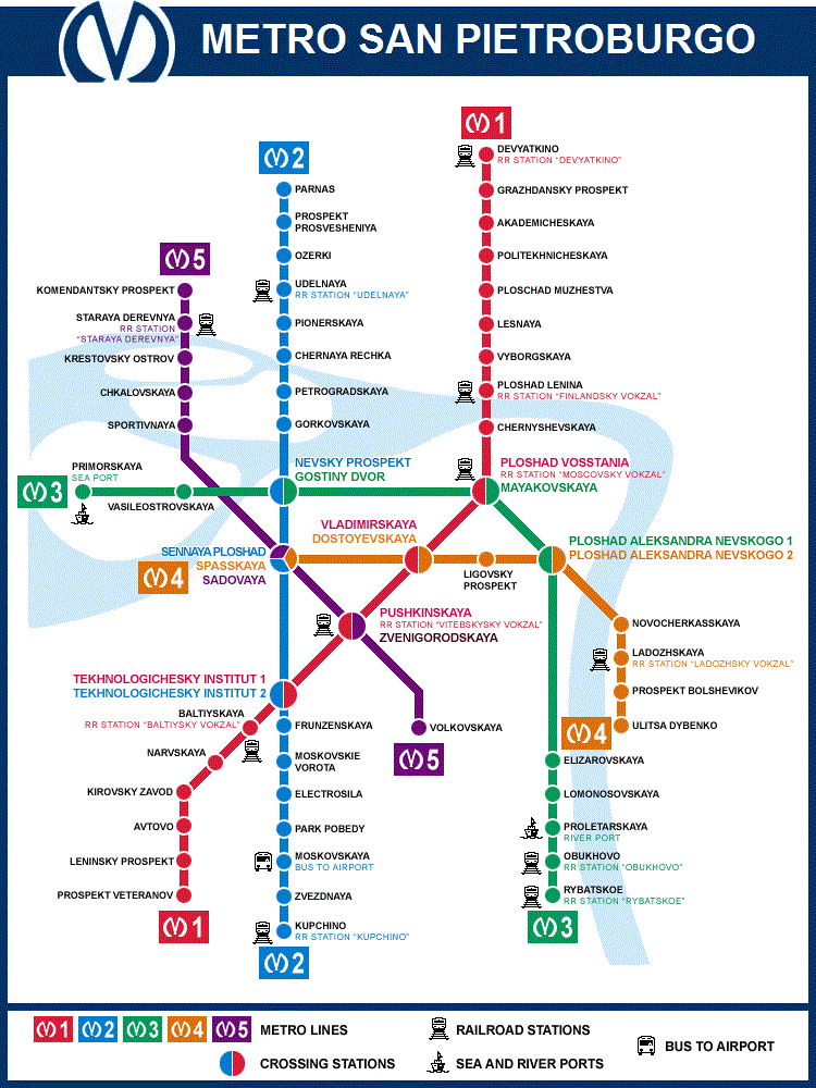 Mappa metro San Pietroburgo